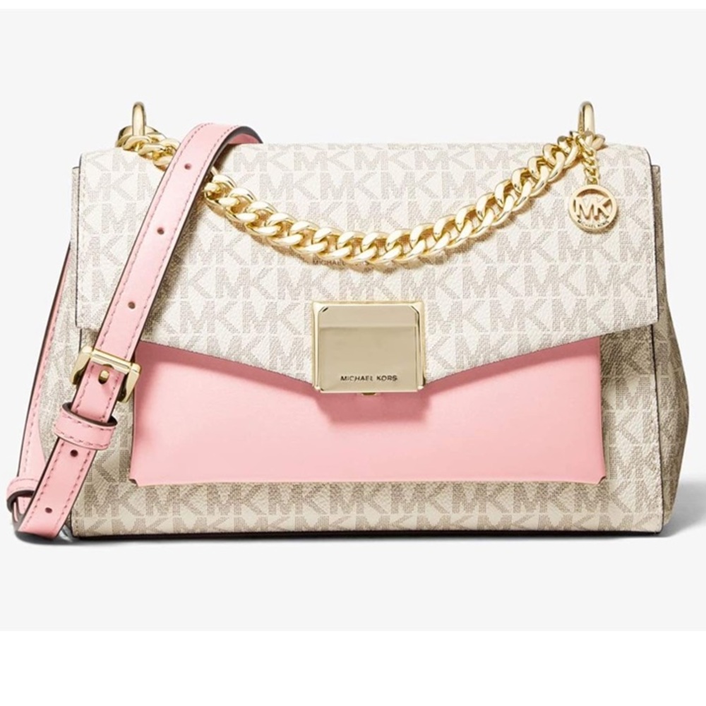 MICHAEL Michael Kors (Lita Medium Two-Tone Logo Crossbody Bag) NEW!!!